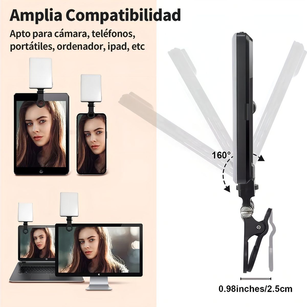 GENERICO - Luz De Video C¡mara Lám-para Con Clip Flash Paracelulares