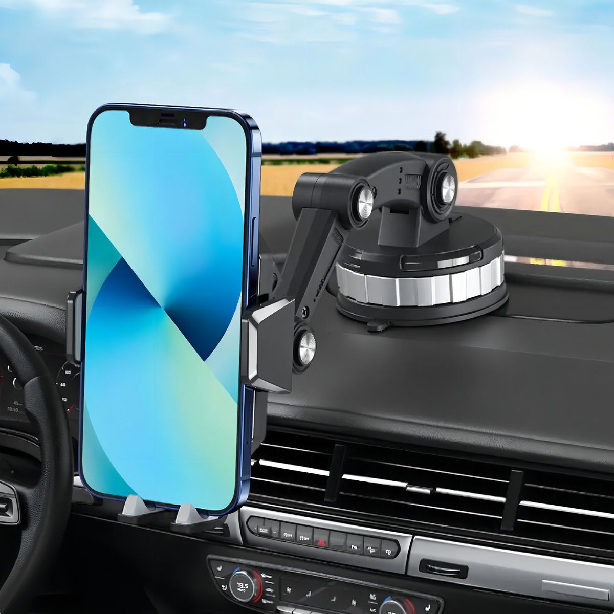 GENERICO - Soporte Universal Celular Auto Porta Teléfono Brazo 360° Color Negro