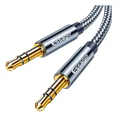 GENERICO - Cable Auxiliar 3.5mm Essager Conectores Oro 24K 2m Nylon