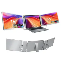 GENERICO - Monitor Portatil Doble Pantalla 16 Pulgadas Resolución Full Hd 1920x1200px. IPS Ratio 16:10