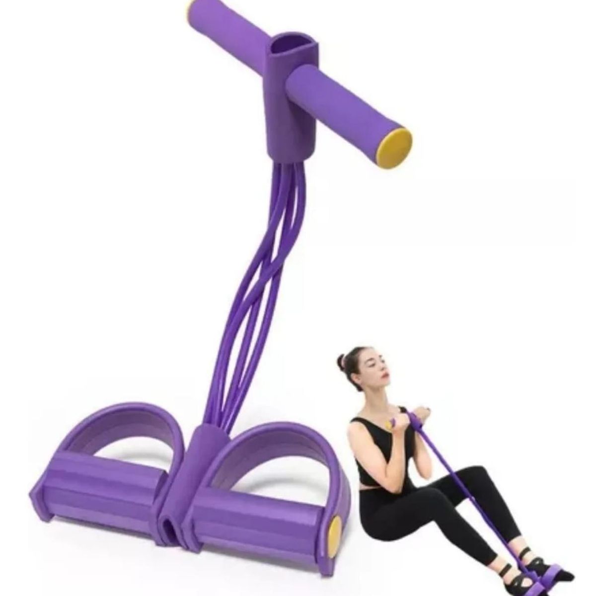 GENERICO - Cuerda Elastica De Resistencia Con Pedales Para Ejercicio En Casa