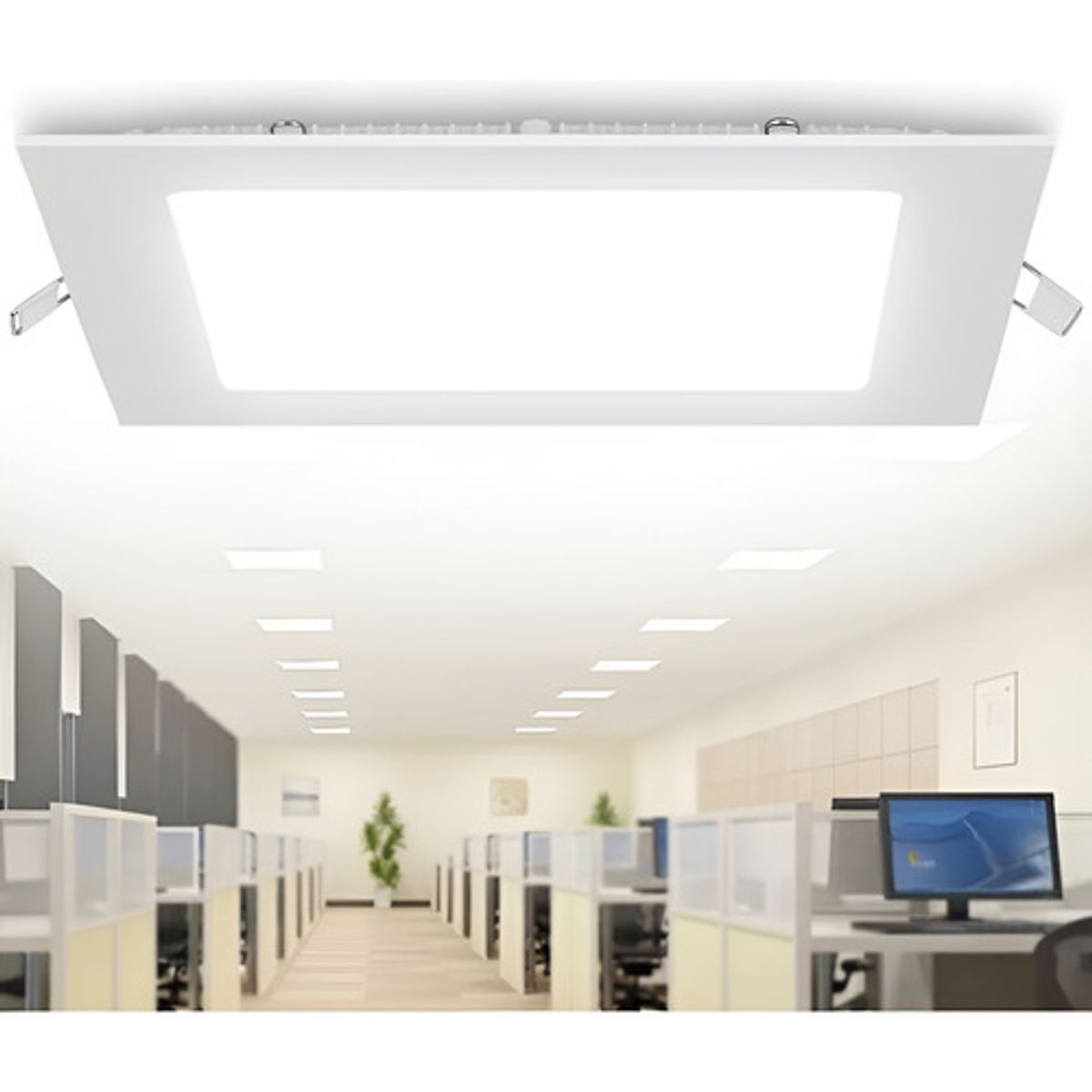 GENERICO - X10 Foco Panel Plafón Led 24w Embutido Cuadrado Luz Frio Blanco-003114 B
