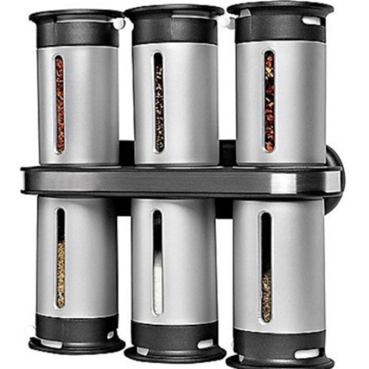 GENERICO - Especiero Modular Magnético De Pared 6 Frascos Cocina 228038 Gris-228038 B48