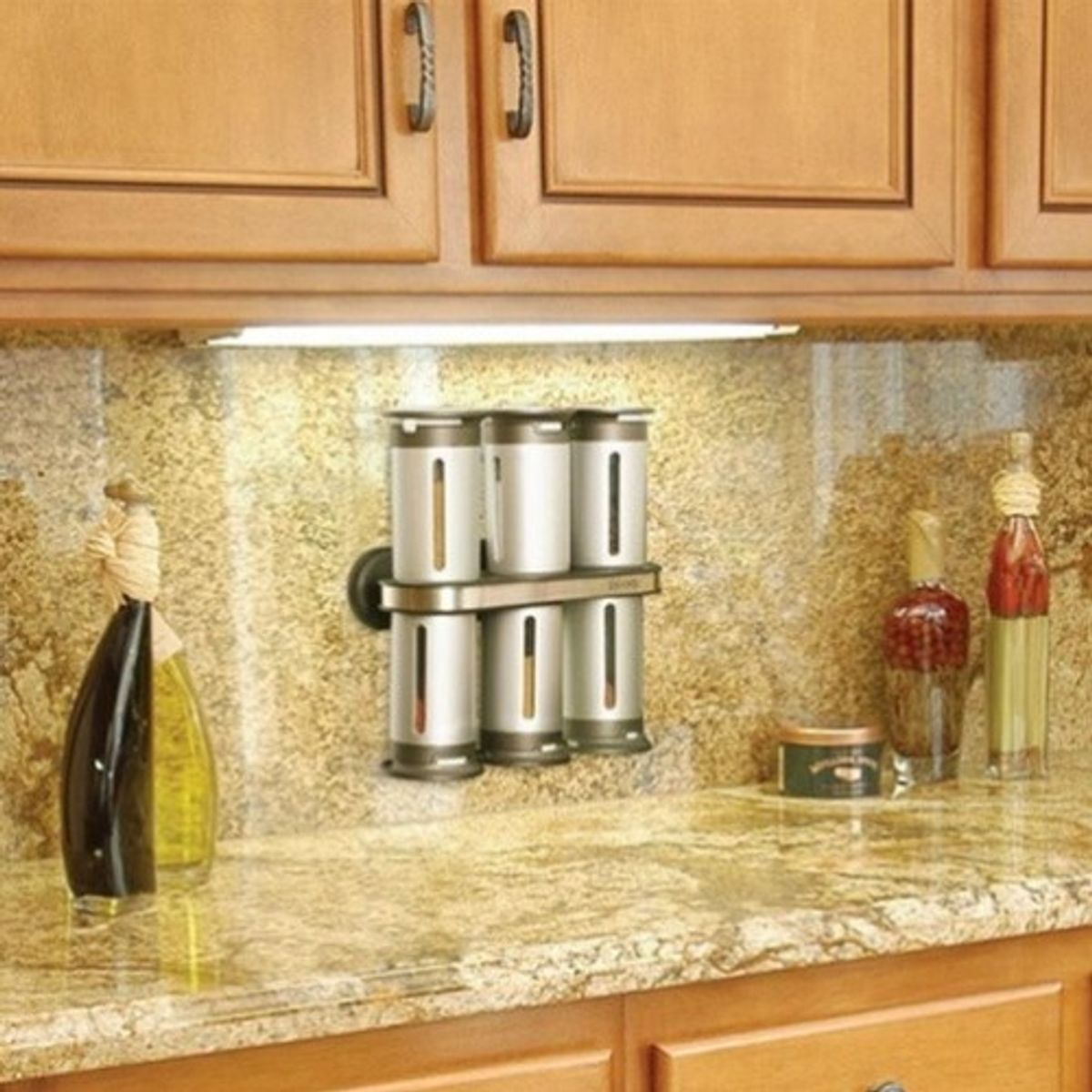 GENERICO - Especiero Modular Magnético De Pared 6 Frascos Cocina 228038 Gris-228038 B48