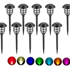 GENERICO - Pack 10 Rbg Lámpara Solar Luces Led De Césped Tierra Jardin Rbg-003232 B18