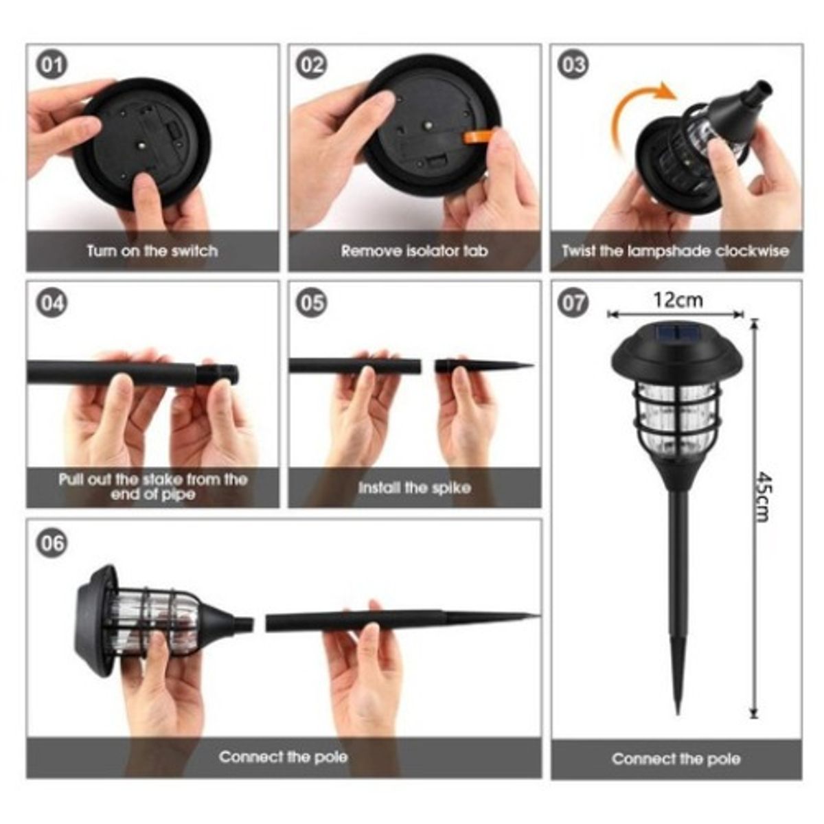 GENERICO - Pack 10 Rbg Lámpara Solar Luces Led De Césped Tierra Jardin Rbg-003232 B18