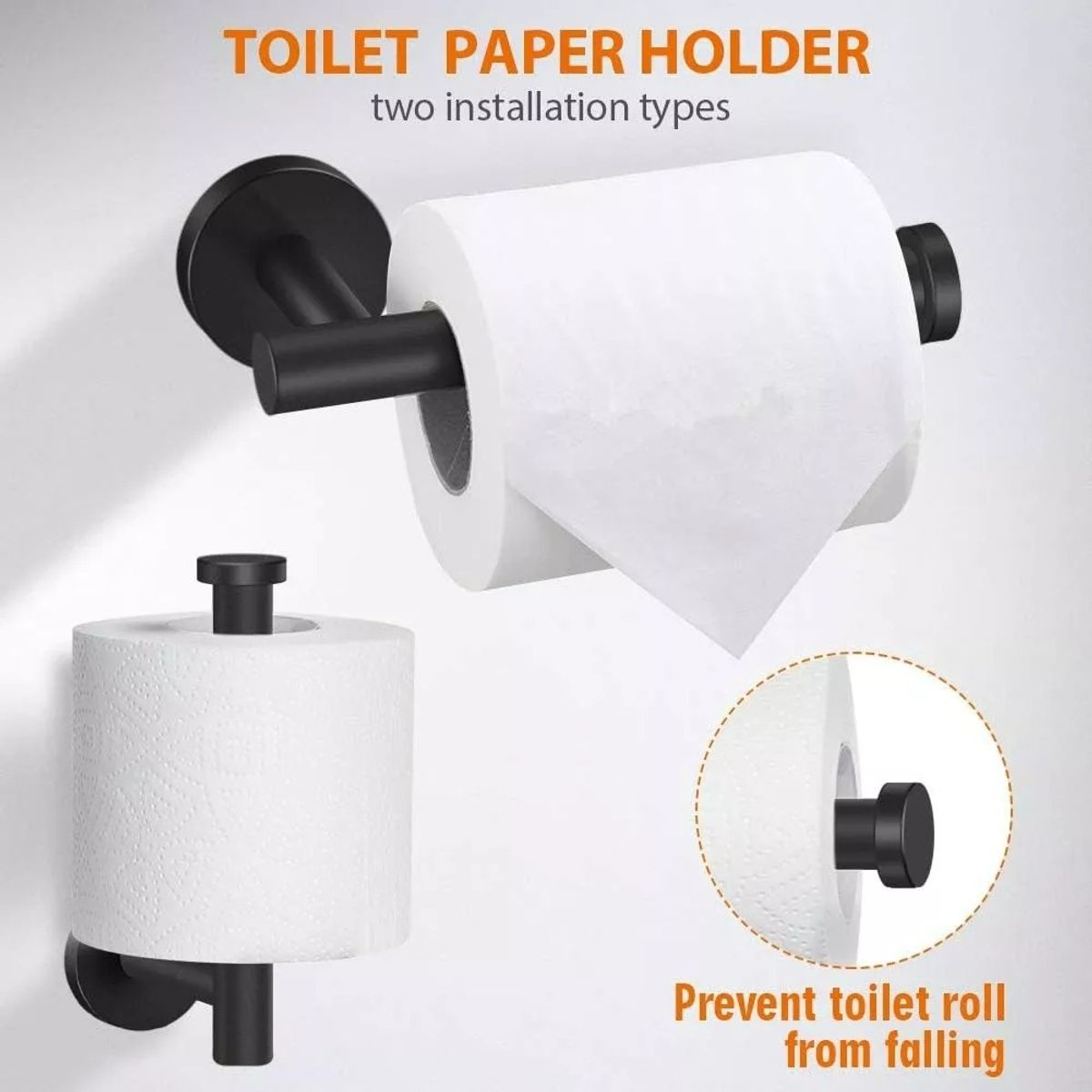 GENERICO - Set De 5 Accesorios De Baño Acero Inoxidable Negro O Plata
