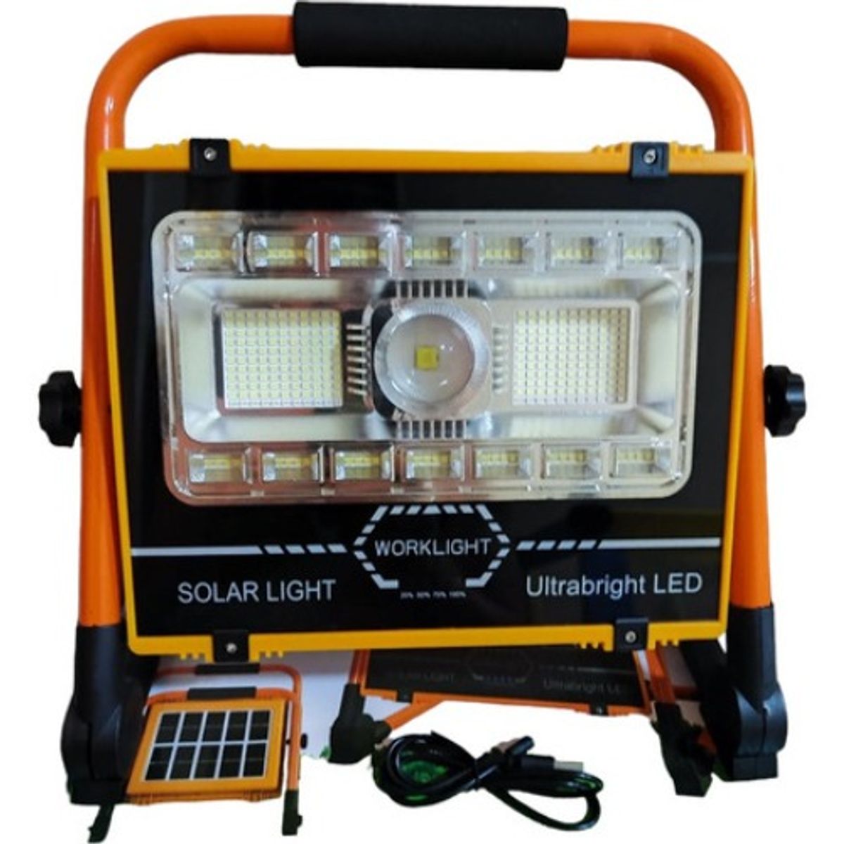 GENERICO - Foco Led Emergencia Solar Recargable Multiuso Portable Usb Negro 220078