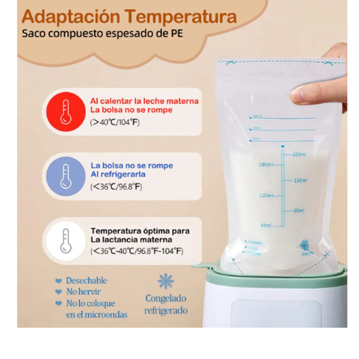 GENERICO - Pack 200 Bolsas Para Almacenar Lmacenar Leche Materna 200 Ml