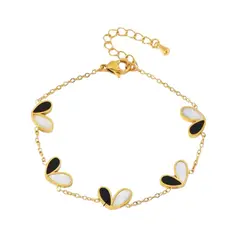 GENERICO - Pulsera CORAZONES EN ACERO 316 INOXIDABLE