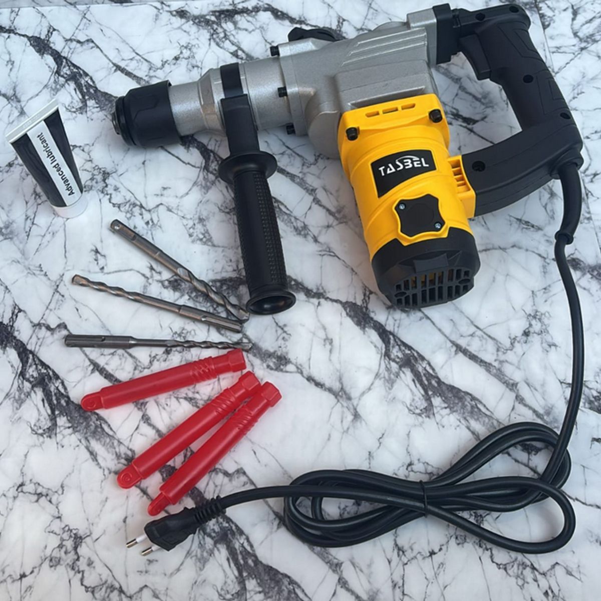 GENERICO - Martillo Eléctrico Tasbel Profesional + Maletin + Brocas Amarillo 50