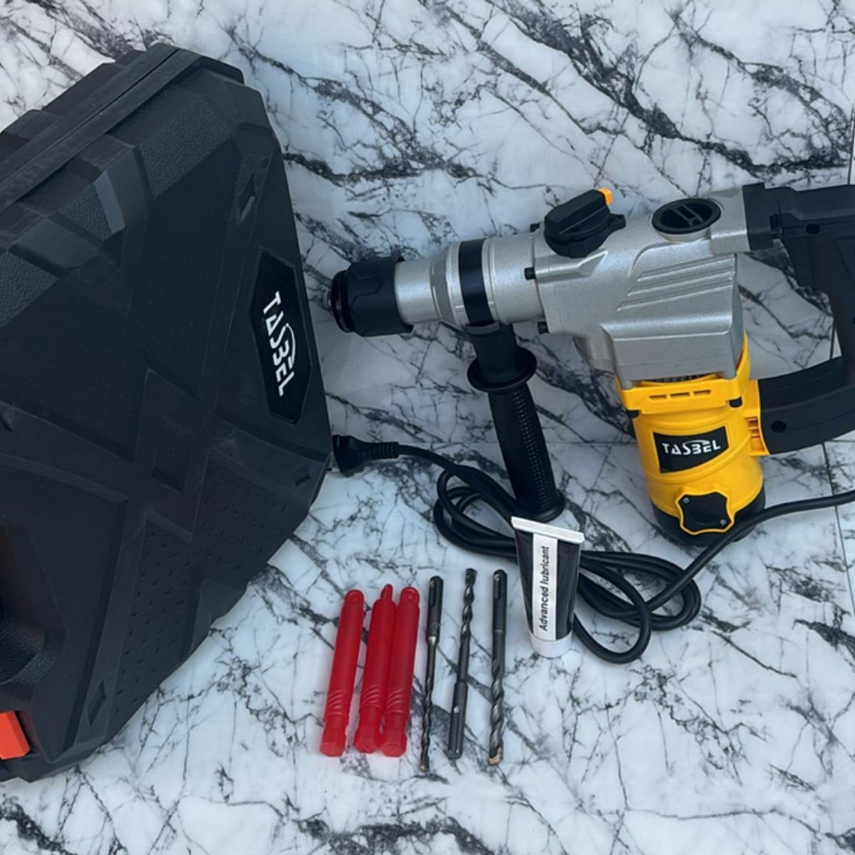 GENERICO - Martillo Eléctrico Tasbel Profesional + Maletin + Brocas Amarillo 50