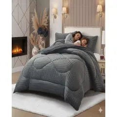 GENERICO - Cubrecama King Sherpa Chiporro Invierno Extra Suave Premium