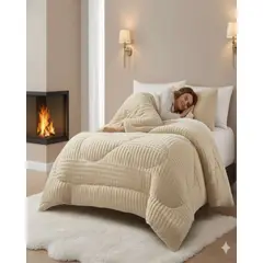 GENERICO - Cubrecama King Sherpa Chiporro Invierno Extra Suave Premium