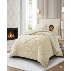 GENERICO - Cubrecama King Sherpa Chiporro Invierno Extra Suave Premium