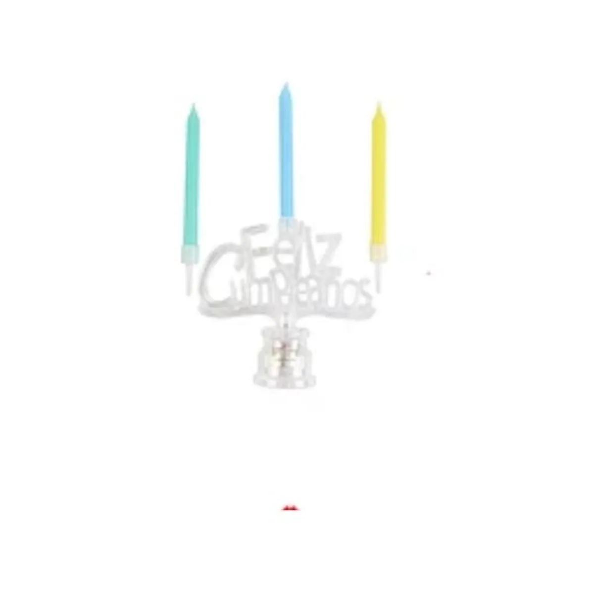 GENERICO - Velas de candelabro feliz cumpleaños con luces 7x12cm