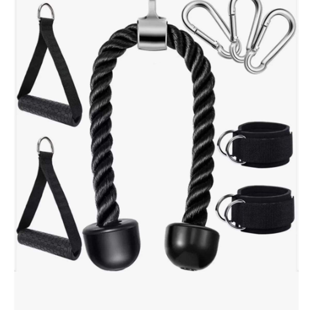 GENERICO - Set 8 Accesorios Para Gimnasio Polea Cuerdas Entrenamientos