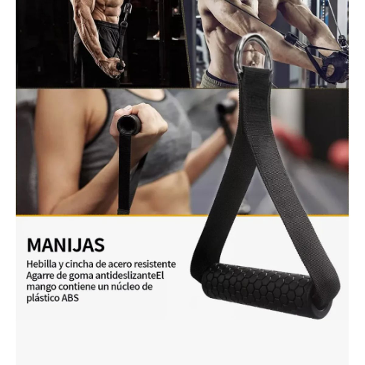 GENERICO - Set 8 Accesorios Para Gimnasio Polea Cuerdas Entrenamientos
