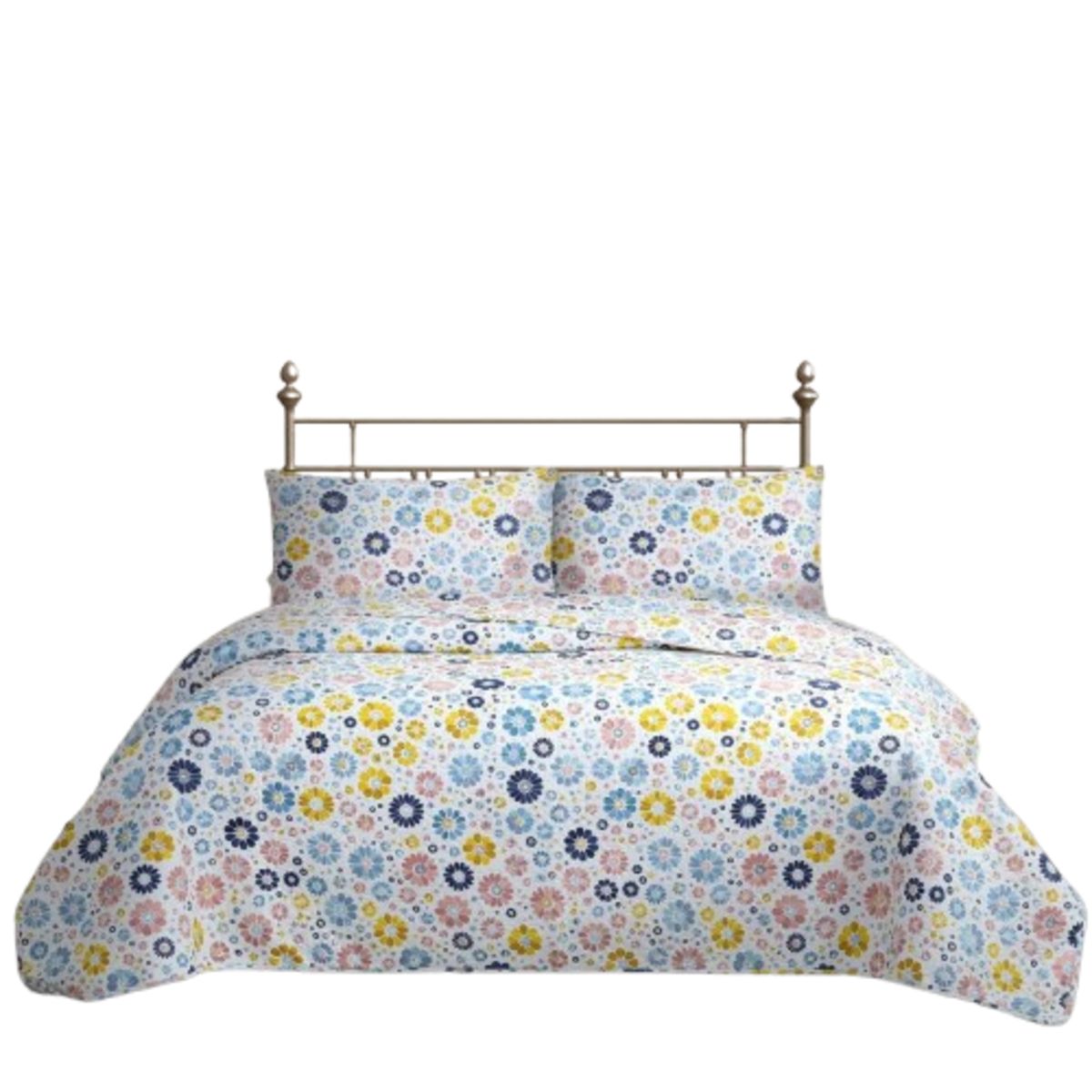 GENERICO - CUBRECAMA QUILT REVERSIBLE QUEEN 220 X 240 CM  ESTAMPADO ARCOÍRIS - FLOWERS COLLECTION MARTINÉ