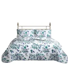 GENERICO - CUBRECAMA QUILT REVERSIBLE QUEEN 220 X 240 CM ESTAMPADO CALIPSO - FLOWERS COLLECTION MARTINÉ