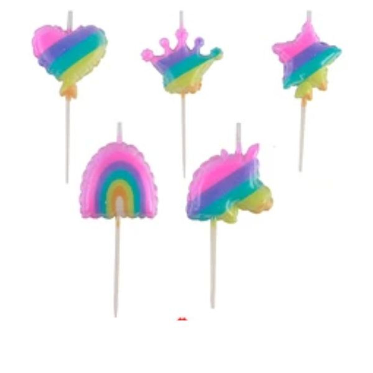 GENERICO - Velas de unicornio 5pcs 3cmx7cm
