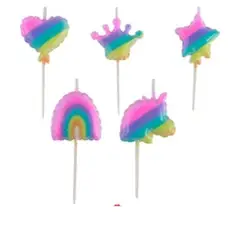 GENERICO - Velas de unicornio 5pcs 3cmx7cm