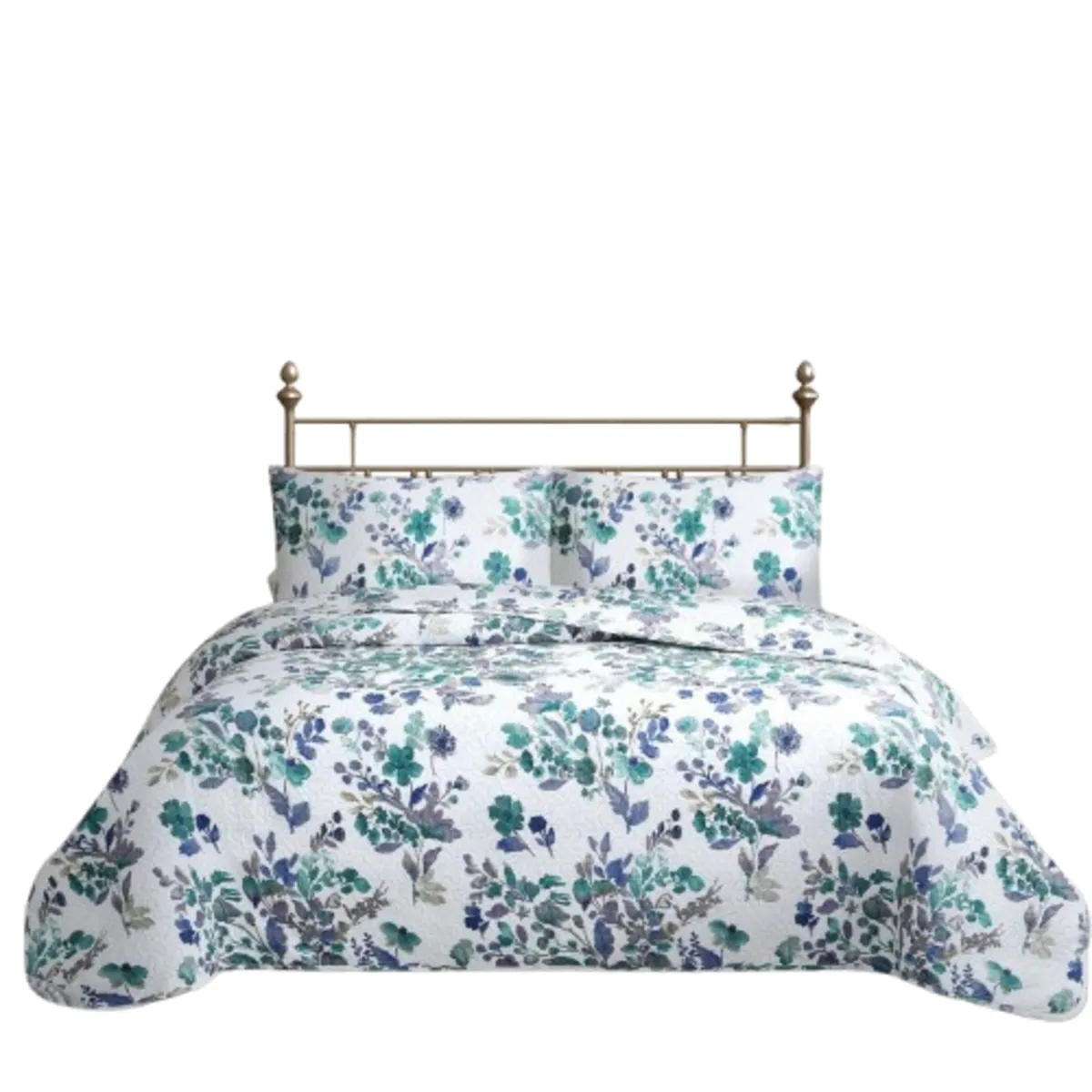 GENERICO - CUBRECAMA QUILT REVERSIBLE KING 250 X 240 CM ESTAMPADO CALIPSO - FLOWERS COLLECTION MARTINÉ