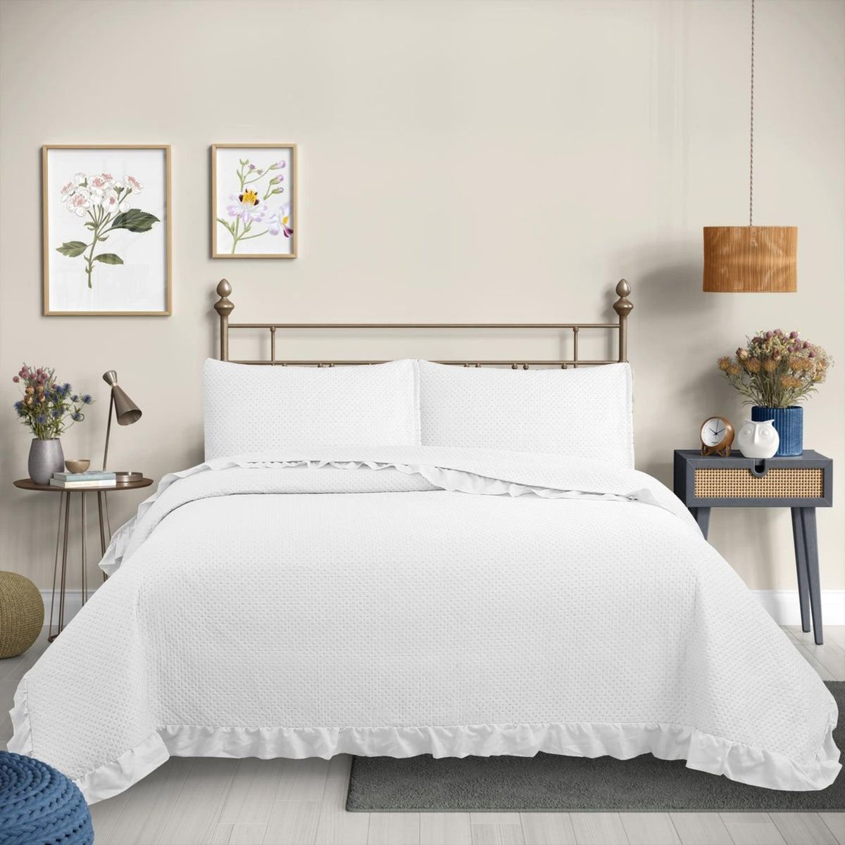 GENERICO - CUBRECAMA QUILT REVERSIBLE  QUEEN 220 X 240 CM  BLANCO- MAGIC COLLECTION MARTINÉ