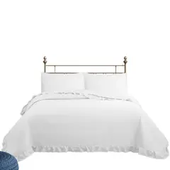 GENERICO - CUBRECAMA QUILT REVERSIBLE SUPER KING 270 X 260 CM BLANCO- MAGIC COLLECTION MARTINÉ