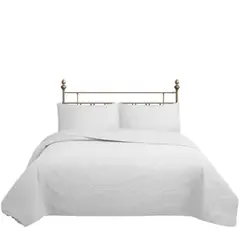 GENERICO - CUBRECAMA QUILT REVERSIBLE QUEEN 220 X 240 CM BLANCO - WONDER COLLECTION MARTINÉ