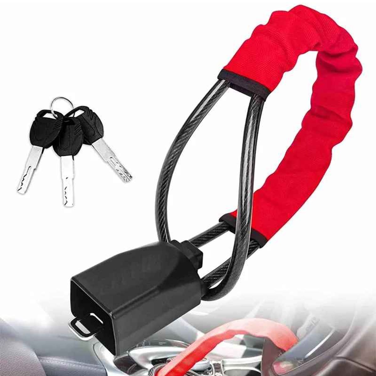 MOVI - Traba Volante Antirrobo Universal de Acero al Cinturón de Seguridad