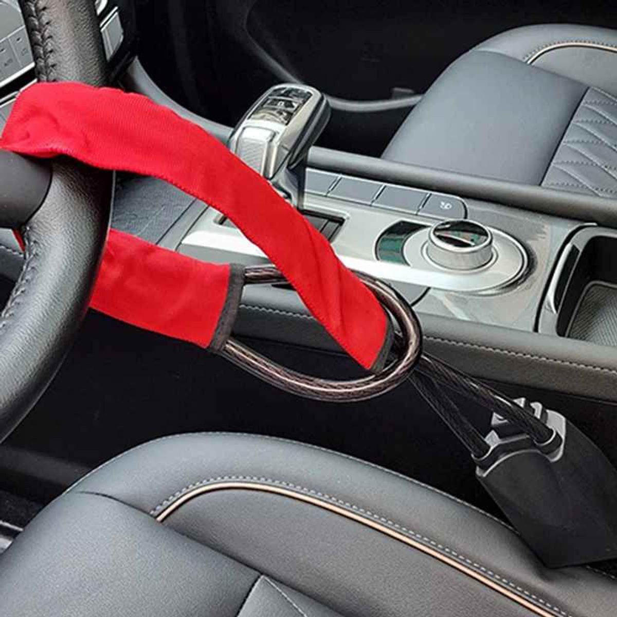 MOVI - Traba Volante Antirrobo Universal de Acero al Cinturón de Seguridad