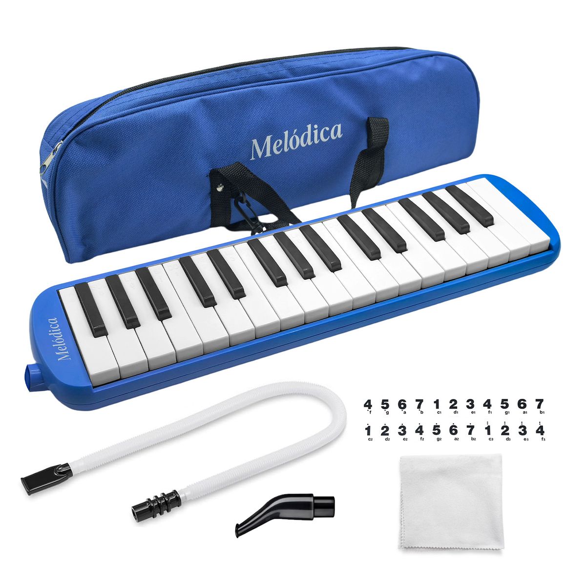 VIDITA - Melódica 32 Notas Con Boquilla Manguera Piano Melodico Aire Azul