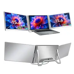 GENERICO - Monitor Portátil Doble Pantalla 15.6 Pulgadas Resolución Full Hd 1920x1080px. IPS Ratio 16:9 Todo Sistema Operativo