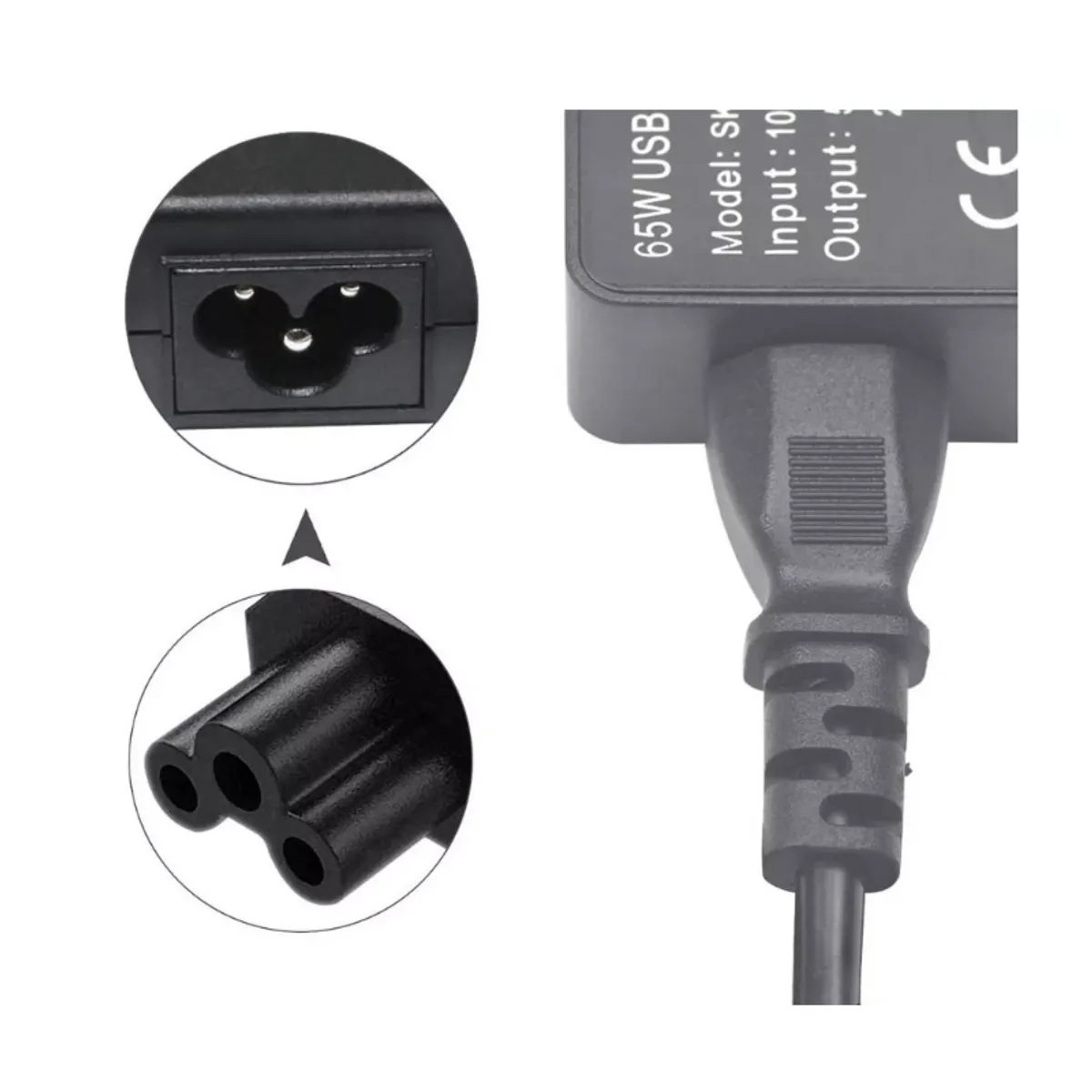 GENERICO - Cable de Poder  computacion Tipo Trebol Notebook