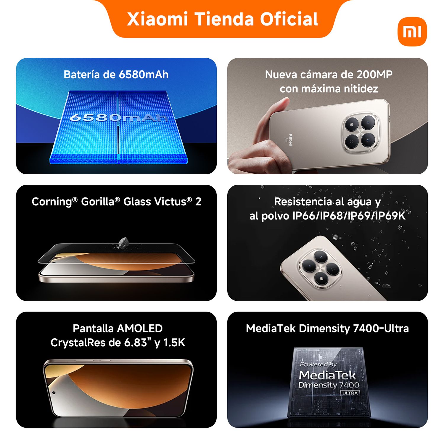 XIAOMI REDMI Note 15 Pro 5G Gris Grafito 8GB + 512GB | Falabella Chile