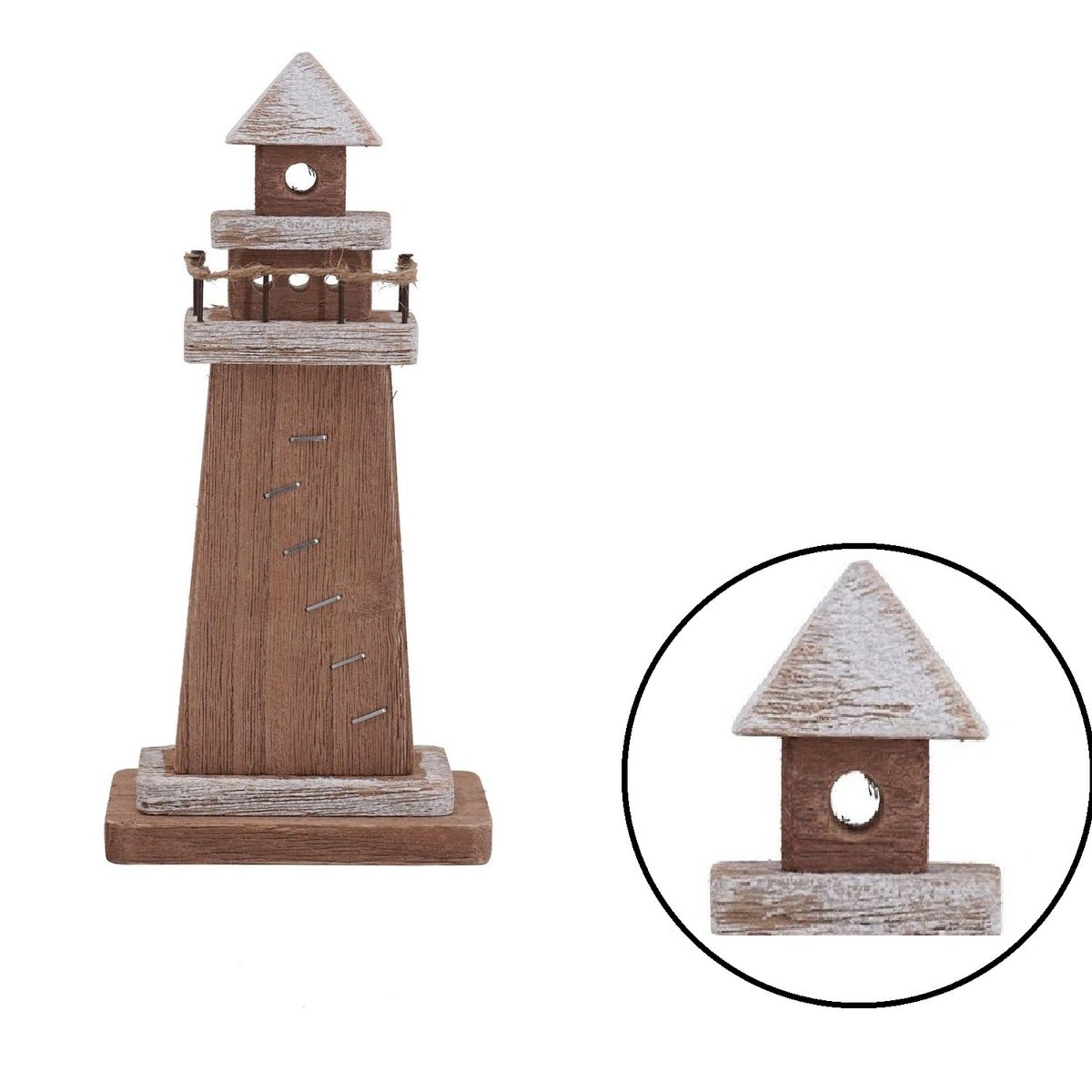 GENERICO - FARO DECORATIVO DE MADERA 15X7CM