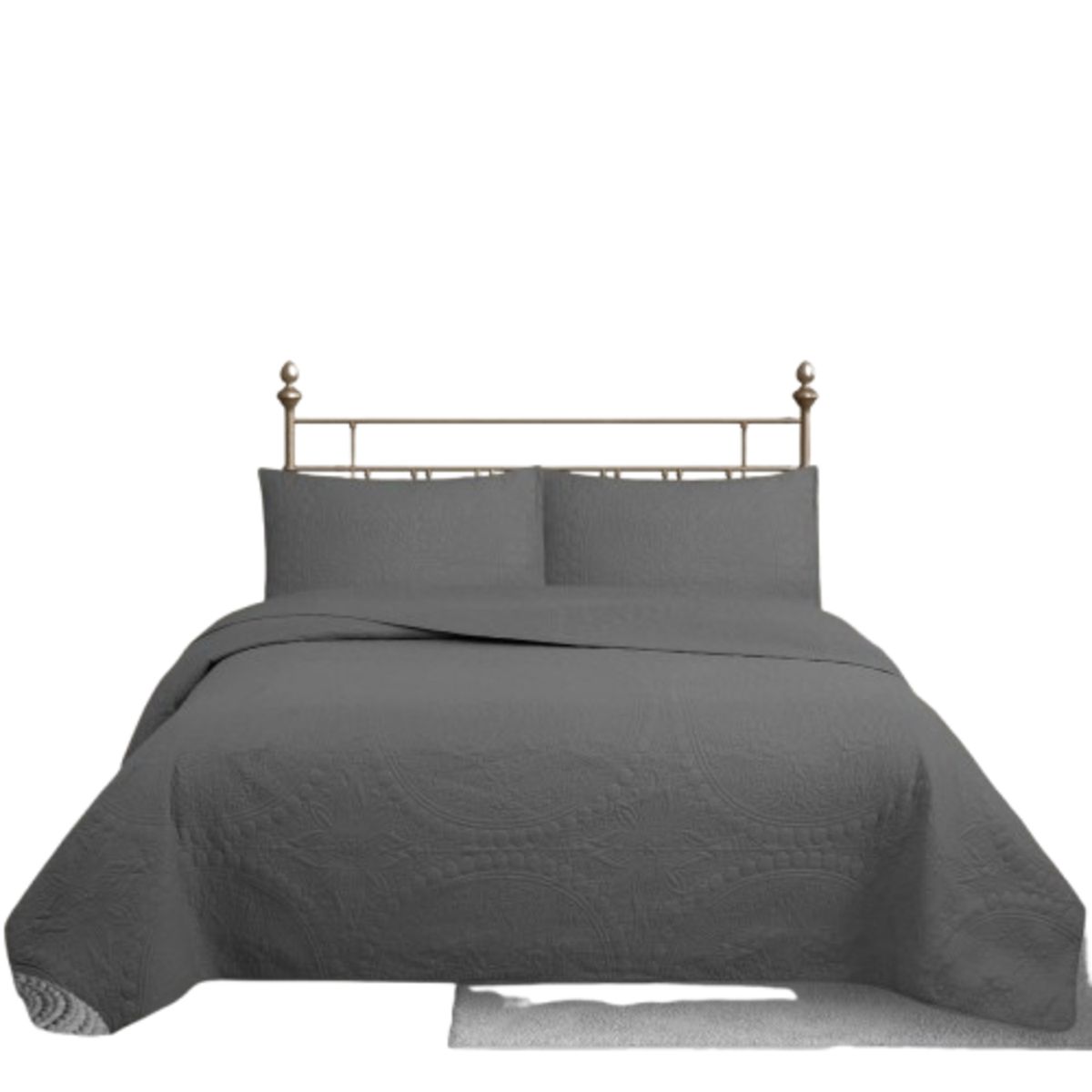 GENERICO - CUBRECAMA QUILT REVERSIBLE 1,5 PLAZAS GRIS - WONDER COLLECTION MARTINÉ