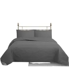GENERICO - CUBRECAMA QUILT REVERSIBLE 1,5 PLAZAS GRIS - WONDER COLLECTION MARTINÉ