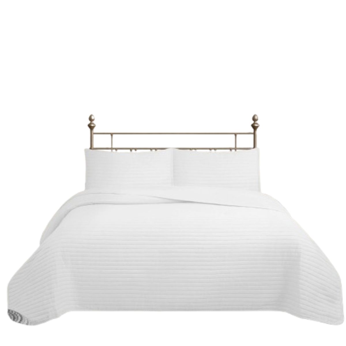 GENERICO - CUBRECAMA QUILT REVERSIBLE QUEEN 220 X 240 CM COLOR BLANCO LINES COLLECTION MARTINÉ