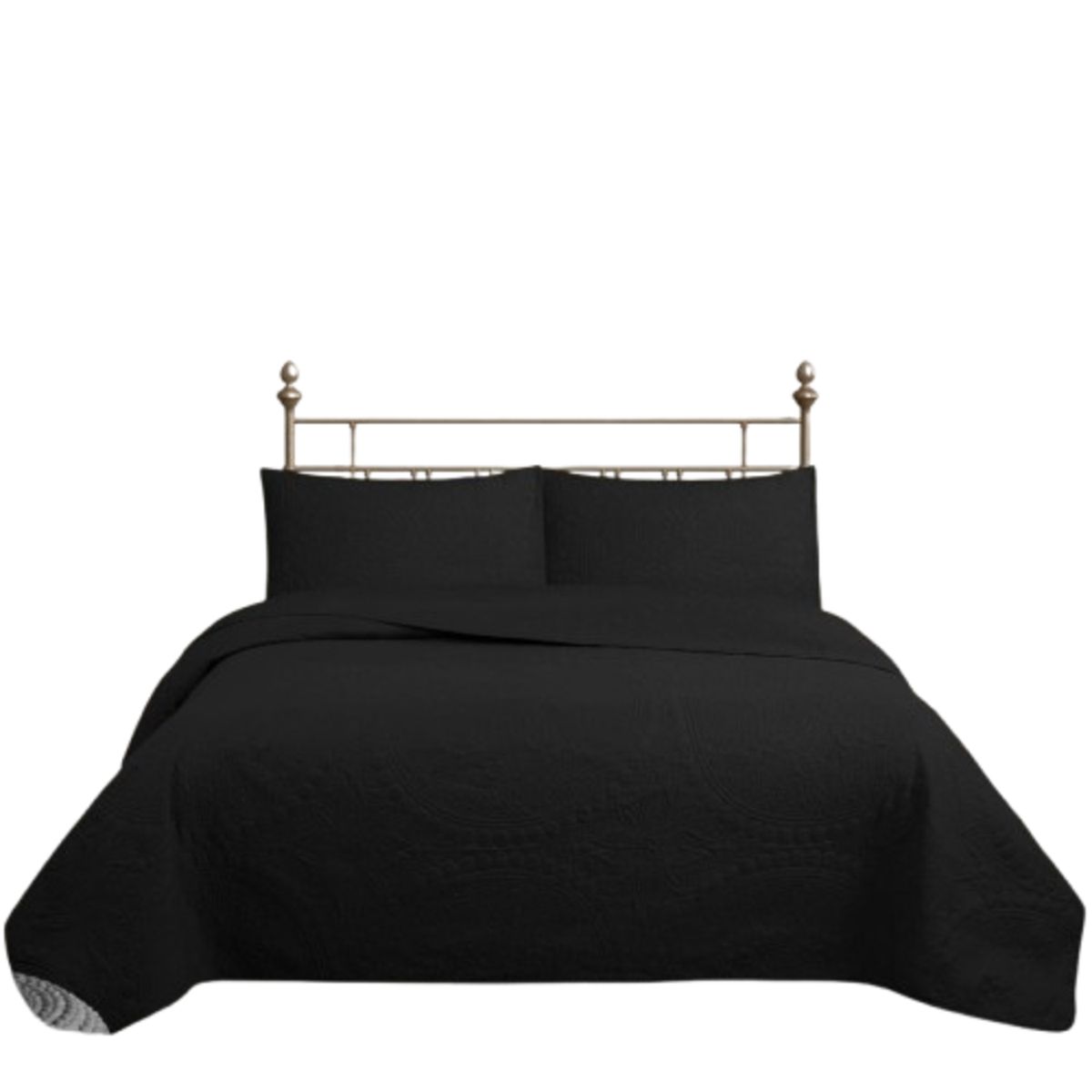 GENERICO - CUBRECAMA QUILT REVERSIBLE QUEEN 220 X 240 CM NEGRO - WONDER COLLECTION MARTINÉ