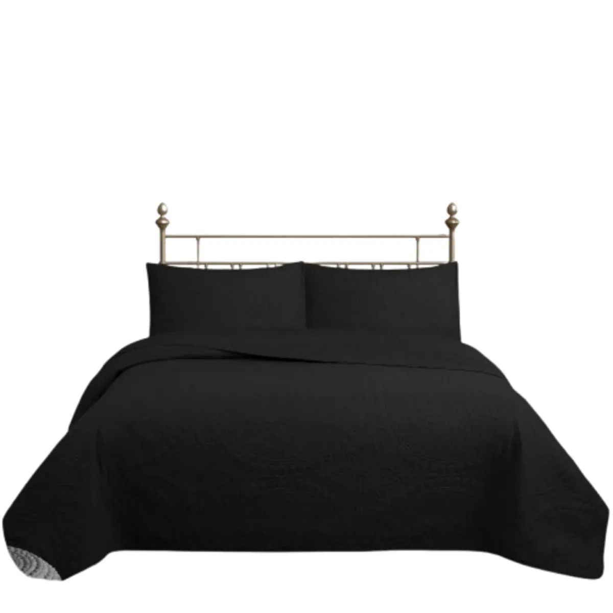GENERICO - CUBRECAMA QUILT REVERSIBLE QUEEN 220 X 240 CM NEGRO - WONDER COLLECTION MARTINÉ
