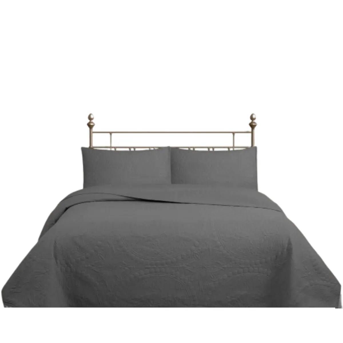 GENERICO - CUBRECAMA QUILT REVERSIBLE 1,5 PLAZAS GRIS - WONDER COLLECTION MARTINÉ