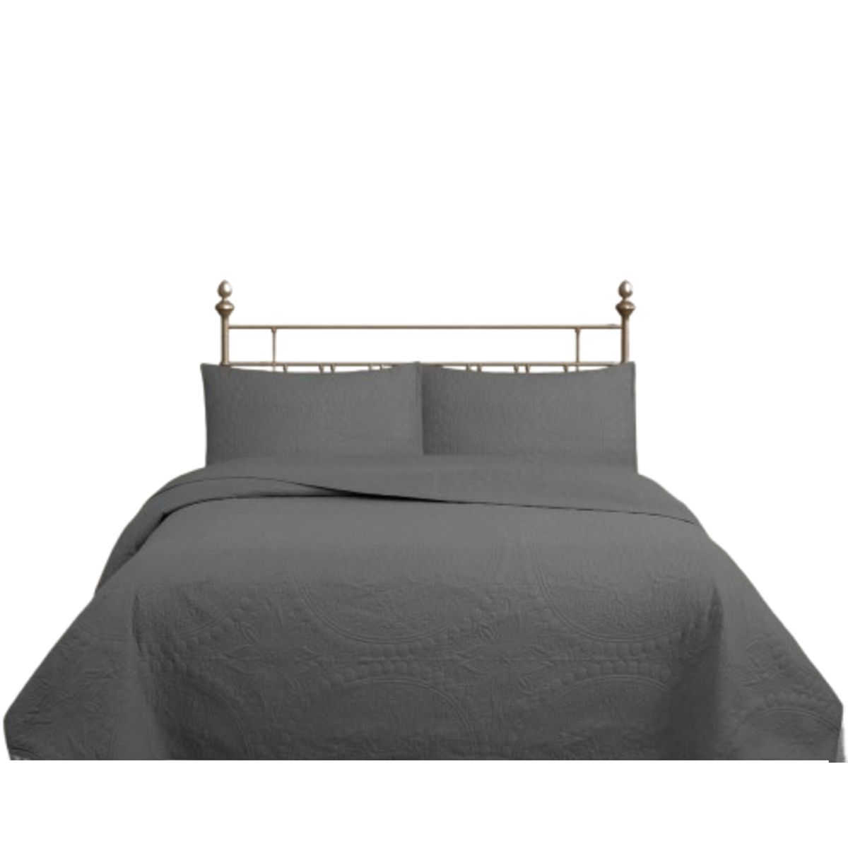 GENERICO - CUBRECAMA QUILT REVERSIBLE SUPER KING 270 X 260 CM GRIS - WONDER COLLECTION MARTINÉ