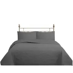 GENERICO - CUBRECAMA QUILT REVERSIBLE SUPER KING 270 X 260 CM GRIS - WONDER COLLECTION MARTINÉ
