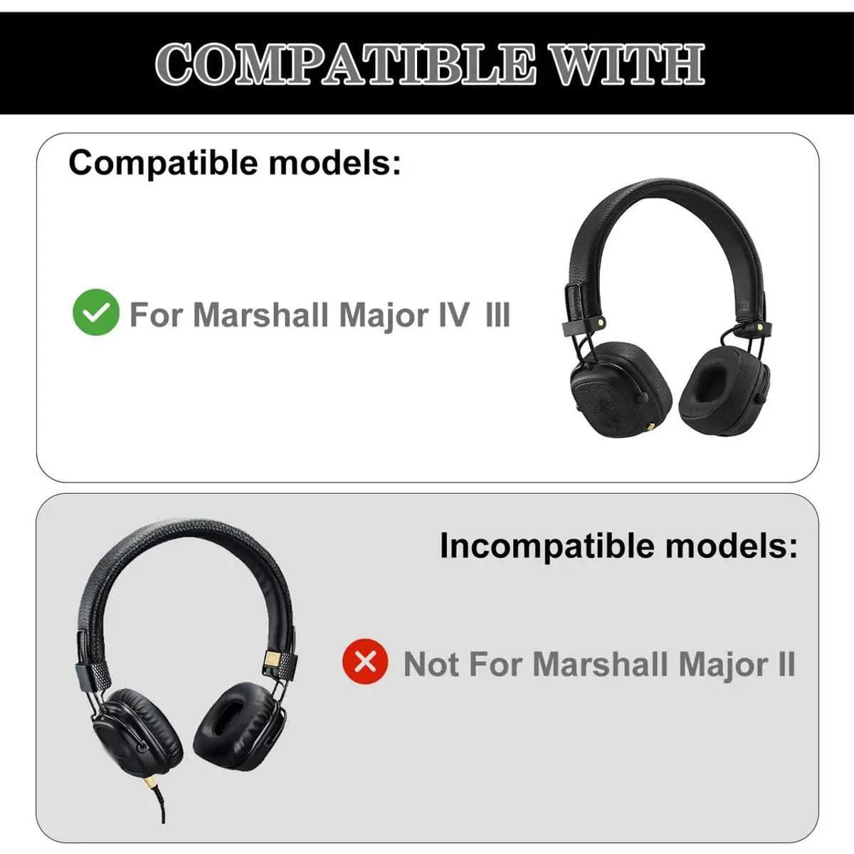 GENERICO - Almohadillas De Repuesto Para Audífonos Marshall Major 3,4