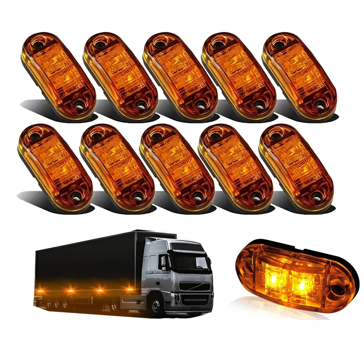 GENERICO - Focos Luces Laterales Posición Trochas Universal Led 12v 24v
