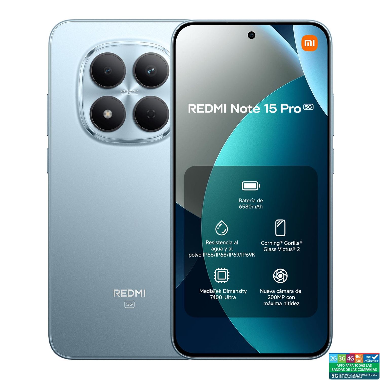 XIAOMI REDMI Note 15 Pro 5G Azul glaciar 8GB + 512GB | Falabella Chile
