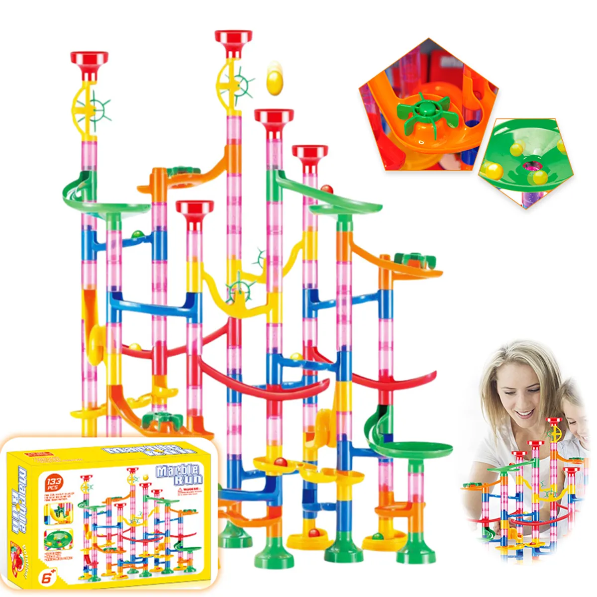 GENERICO - Pista Canicas Juego De Bloques De Construcción Niños 133 Pcs