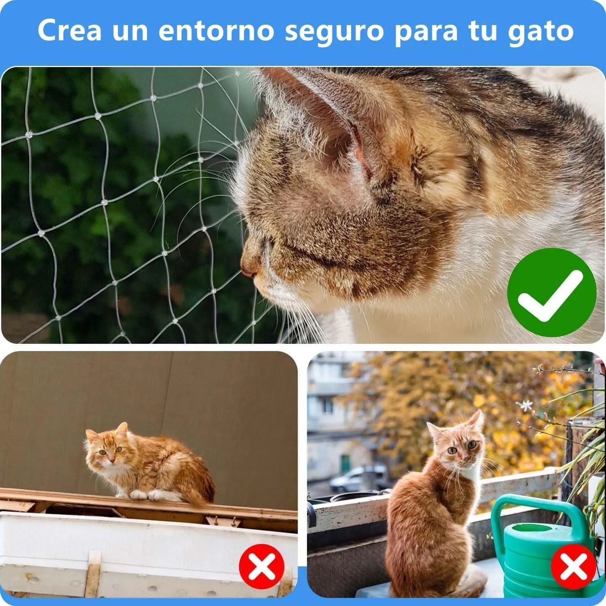 3x10m Malla Balcón Mascotas De Nailon Transparente Alta Resiste, marca GENERICO - Foto 2